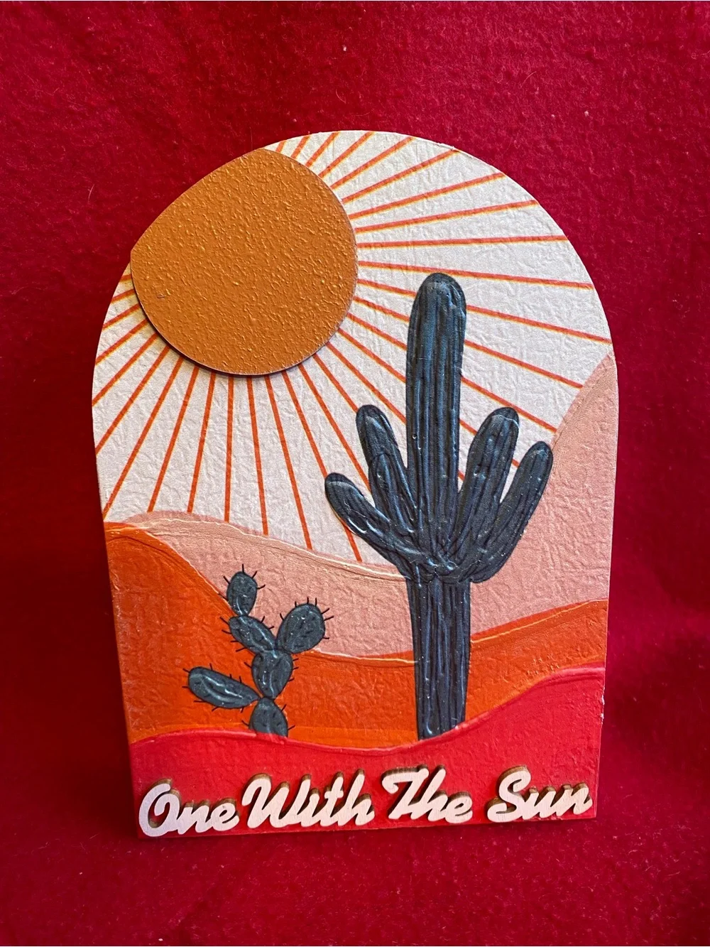 Desert Dreamer & One With The Sun Decorative Signs - Red/Orange Palette - Picture 2 of 7